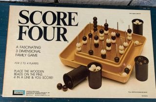 Score Four Board Game Vintage 1975 3 - Dimensional Missing A Cup
