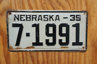 1939 Nebraska License Plate 7 - 1991