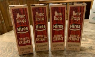 Vintage Product Hires Root Beer Recipe Extract 4 Bottles W Boxes