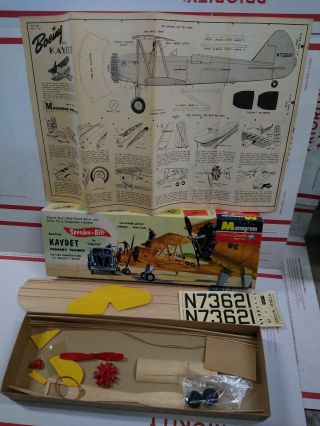 Speedee Bilt Vintage Monogram Boeing Kaydet Trainer Model Balsa Paper Plastic