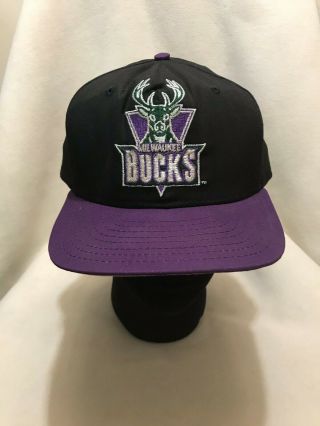 Vintage Milwaukee Bucks Ajd Snapback Hat Cap Made In Usa