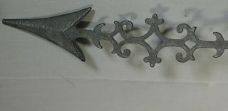 Antique Cast Iron Weather vane Arrow Directional Stained Glass Lightning Rod OLD 3