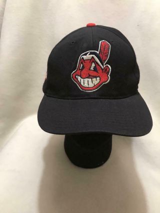 Vtg Cleveland Indians Chief Wahoo Side Logo Snapback Hat
