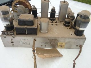 VINTAGE 1938 RCA 97K RADIO CHASSIS FROM PLAYING CONSOLE RADIO WITH TUNING EYE 2