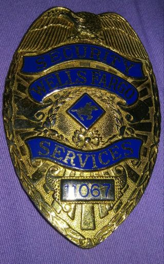 Vintage Wells Fargo Security Services Badge Pin Obsolete 11067