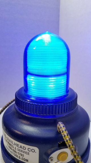 Blue Railroad Train Magnetic Battery Lamp Light K&e Railhead Warning Read
