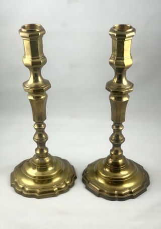 Vintage Pair Solid Brass Candle Holders Made In India