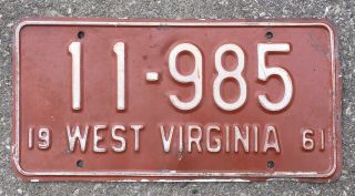 Authentic Vintage 1961 West Virginia License Plate Usa Wild Wonderful