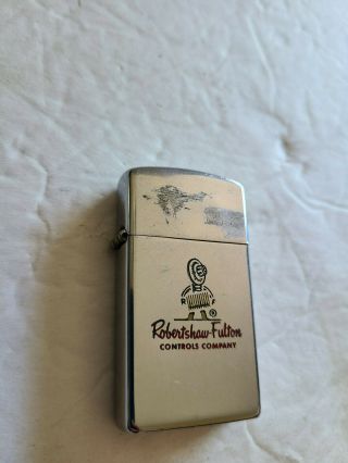 Vintage 1958 Robertshaw - Fulton Controls Company Engra Dot Unstruck Zippo Lighter