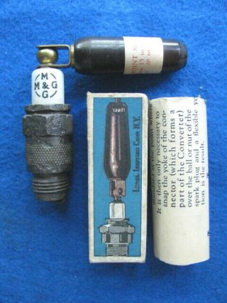 Vintage 18mm,  M&g Spark Plug With Lepel High Frequency Conv. ,  Box,  Inst.