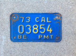 1973 California - Board Of Equalization - License Plate - Be Permit