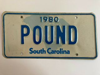 Vanity License Plate Pound Weight Heavy South Carolina Low $3.  99