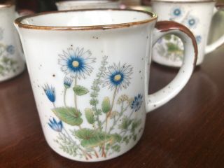 Set Of 4 Vintage Otagiri Style Speckled Floral Coffee Cups Mugs Made In Japan