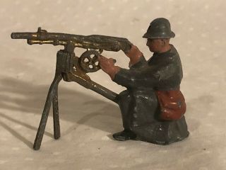 Britains Belgian Or French Machine Gun Vintage Early Rare Lead Toy
