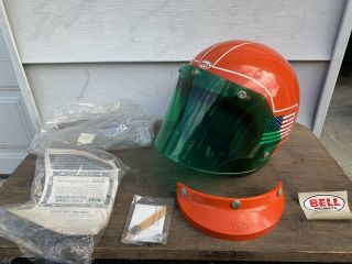 Vintage Bell Toptex Helmet /visor/shield - Size 7 1/4 S/m Snell 1970 -