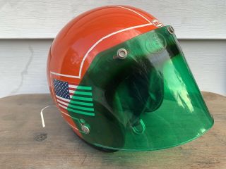 Vintage Bell Toptex Helmet /Visor/Shield - Size 7 1/4 S/M Snell 1970 - 3