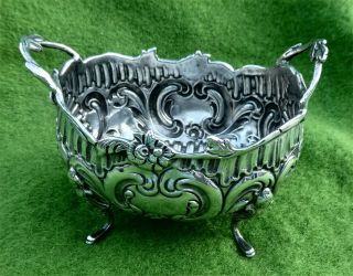 Victorian Art Nouveau Decorated 930 Silver Bowl - London Import 1891 - 4.  51 Oz