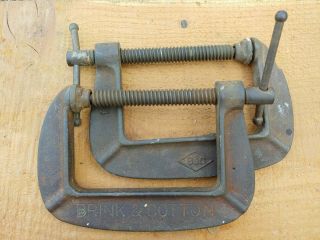 Pair Vintage Brink & Cotton C - Clamps 144 Made In Usa 4 " B&c