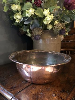 Antique Arts And Crafts Copper Bowl Signed Jp 1901