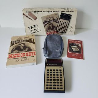 Vintage Texas Instruments Ti - 30 Scientific Calculator With Case & Book 1970s