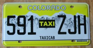 Colorado Taxi Cab License Plate 2015 591 Zjh
