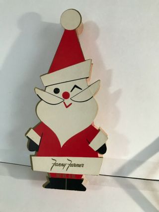 Vintage Fanny Farmer Litho Cardboard Santa Claus Candy Box.  Bedford,  Mass.