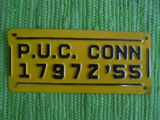 1955 Connecticut Public Utilities Commission License Plate 55 Ct Tag Puc Conn