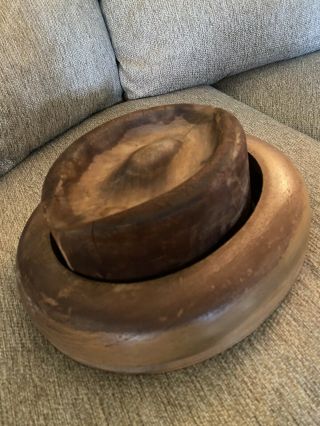 Antique Vintage Wood Block Mold Hat Form