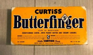 Vintage Butterfinger Candy Display Box,  Lid Only.  1951 Curtiss Candy,  Chicago