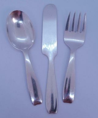 Tiffany & Co Sterling Silver Cordis 3 Piece Baby Fork Spoon Knife Set