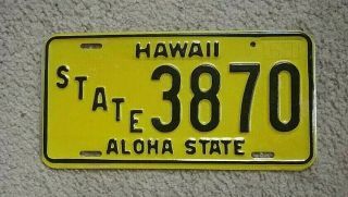 1969 Real Hawaii License Plate Government Vintage Car Tag Tuna Poke Ocean Aloha