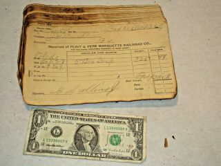 32 - 1898 Flint & Pere Marquette Railroad,  Bad Axe,  Mi Freight Bills Of Lading