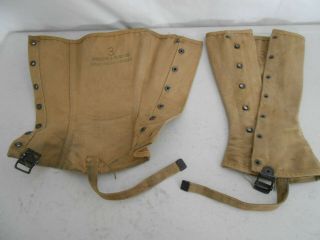 Ww2 Vintage Dated 1943 Size 3 Lace Up Leggings Nxsx 24662 Army Soldier World War