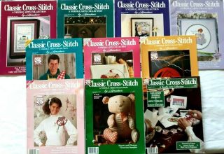 (10) Classic Cross Stitch Books - By Herrschners - Vintage - 1988,  1989,  1990