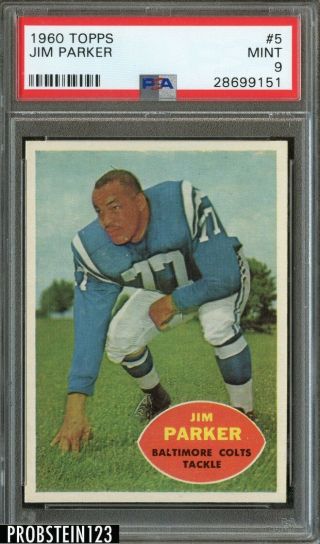 1960 Topps Football 5 Jim Parker Colts Hof Psa 9