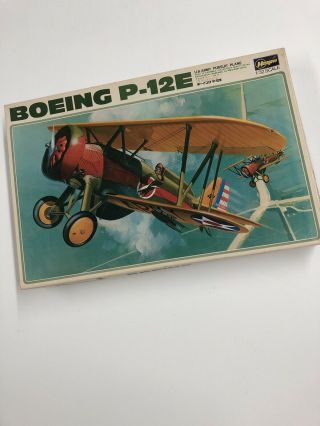 Hasegawa 1/32 Scale Boeing P - 12e Bi - Plane Model Kit Vintage Kit