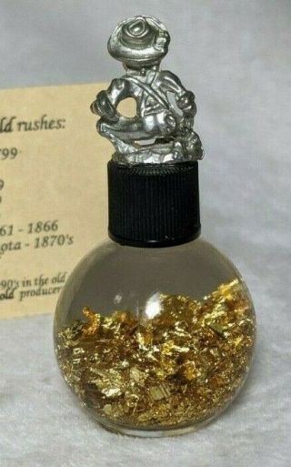 Gold Flake Globe with Pewter Miner - 3 