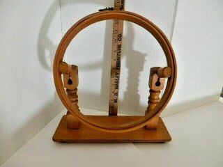 Table Top Standing Embroidery Quilting Hoop Wood Adjustable - Crafts Sewing Vtg.