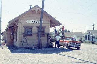 Slide Sp Southern Pacific Station Depot Agnew,  Ca In 1972