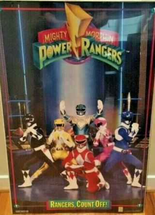 Mighty Morphin Power Rangers Vintage Poster Count Off Green Ranger 21x32