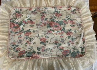 2 Vintage Jcp Victoria Elizabeth Gray Standard Pillow Shams Pink Roses Cottage