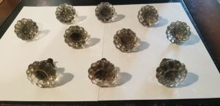 Great Set 10 Antique Glass And Brass Drawer Knobs (8 - 20)