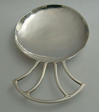 Hand Made Solid Silver Caddy Spoon London 1988 E V Stanley Modernist