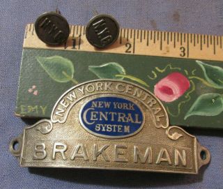 Vintage York Central Railroad Brakeman Hat Badge With Pins