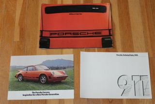 Porsche 911 Deluxe Sales Brochure 1974 Set 3 Carrera S Large,  Small,  Tech Data
