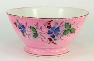 Antique C.  1870 - 1891 Gardner Imperial Russian Export Porcelain Bowl Luster Pink