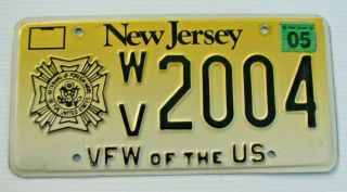 Us Vfw Veterans Of Foreign Wars Jersey Auto License Plate " Wv 2004 " Nj