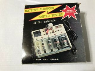 Vintage Gn Deluxe Universal Battery Charger & Meter Tester Wy - 108