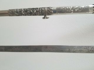 Antique Masonic Knight Sword W/Scabbard inscribed 2