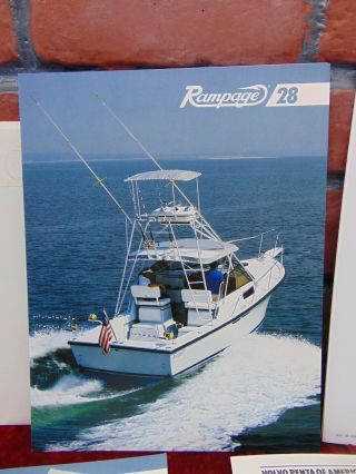 1986 RAMPAGE Sports Fisherman Boat Brochure Letter Fishing Cruiser 3